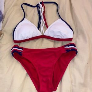 red white and blue swim suit